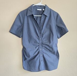 New York & company short sleeve chambray button down shirt